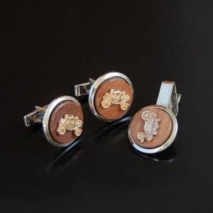 Vtg Cinderella Carriage Fairytale Groom Cufflinks